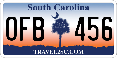 SC license plate OFB456