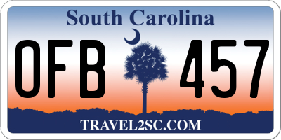 SC license plate OFB457