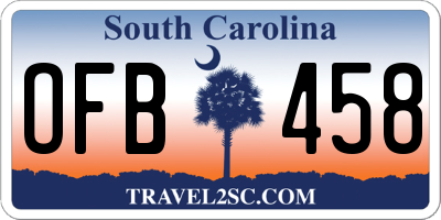 SC license plate OFB458