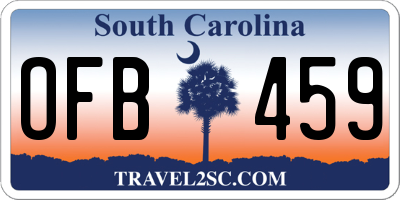 SC license plate OFB459