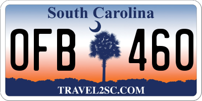 SC license plate OFB460