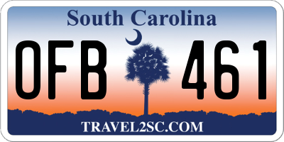 SC license plate OFB461