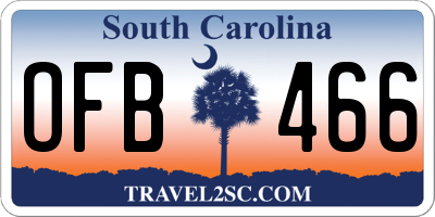 SC license plate OFB466