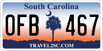 SC license plate OFB467