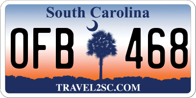 SC license plate OFB468