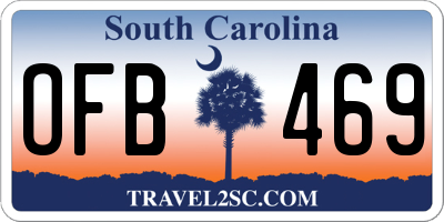 SC license plate OFB469