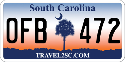 SC license plate OFB472