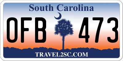 SC license plate OFB473