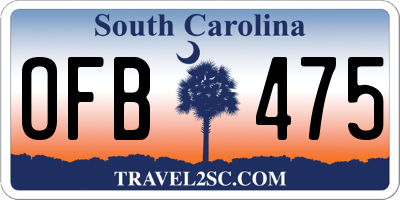 SC license plate OFB475