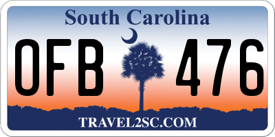 SC license plate OFB476
