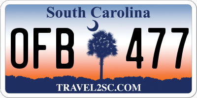 SC license plate OFB477