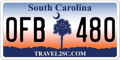 SC license plate OFB480