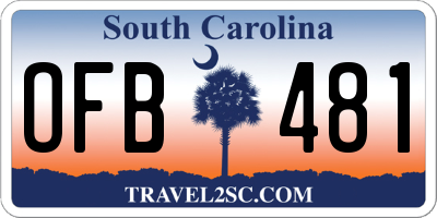 SC license plate OFB481