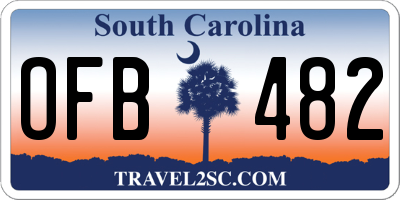 SC license plate OFB482