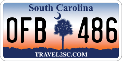 SC license plate OFB486