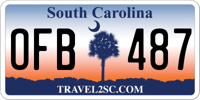 SC license plate OFB487