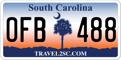 SC license plate OFB488