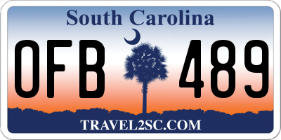 SC license plate OFB489