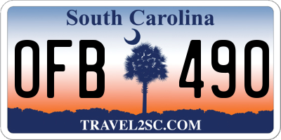 SC license plate OFB490