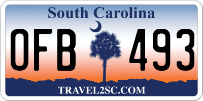 SC license plate OFB493