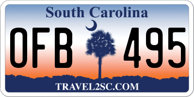 SC license plate OFB495