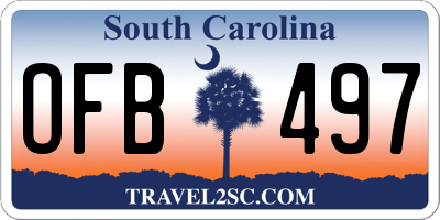 SC license plate OFB497