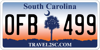 SC license plate OFB499