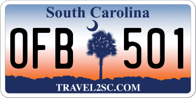SC license plate OFB501