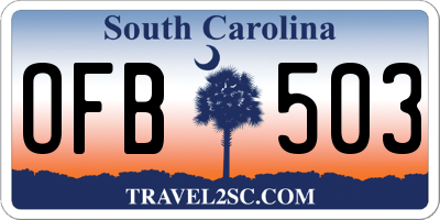 SC license plate OFB503