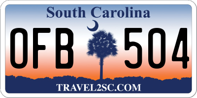 SC license plate OFB504