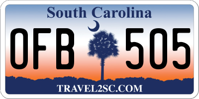 SC license plate OFB505