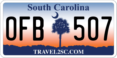 SC license plate OFB507