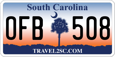 SC license plate OFB508