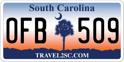 SC license plate OFB509