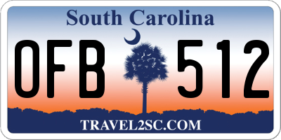 SC license plate OFB512