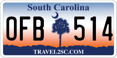 SC license plate OFB514