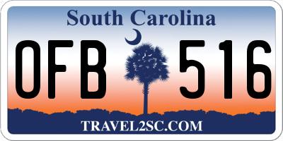 SC license plate OFB516