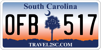 SC license plate OFB517