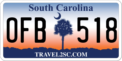 SC license plate OFB518