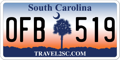 SC license plate OFB519