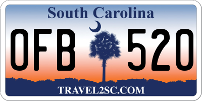 SC license plate OFB520