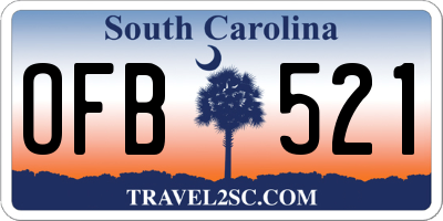 SC license plate OFB521