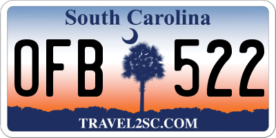 SC license plate OFB522