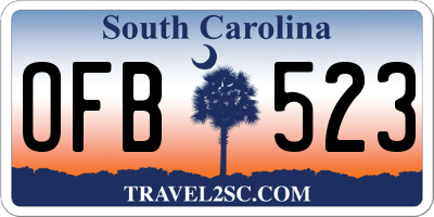 SC license plate OFB523