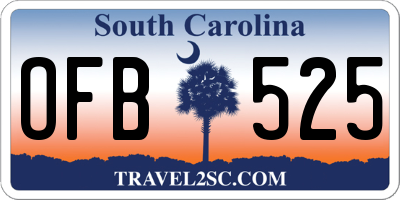 SC license plate OFB525