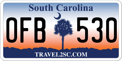 SC license plate OFB530