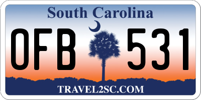 SC license plate OFB531