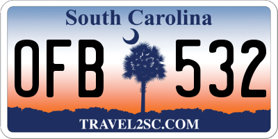 SC license plate OFB532