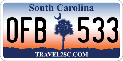 SC license plate OFB533