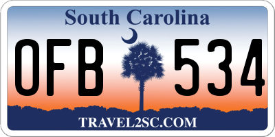 SC license plate OFB534